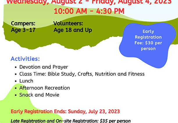 2023 Fun and Fitness Camp Flyer