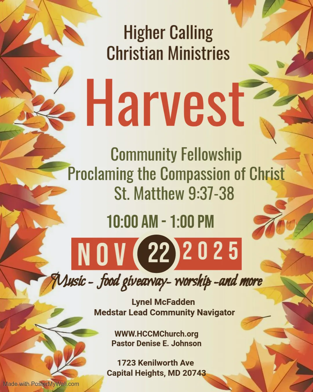 Harvest – Community Fellowship Proclaiming the Compassion of Christ